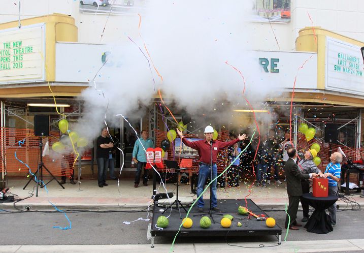 cryo and confetti at a theater event