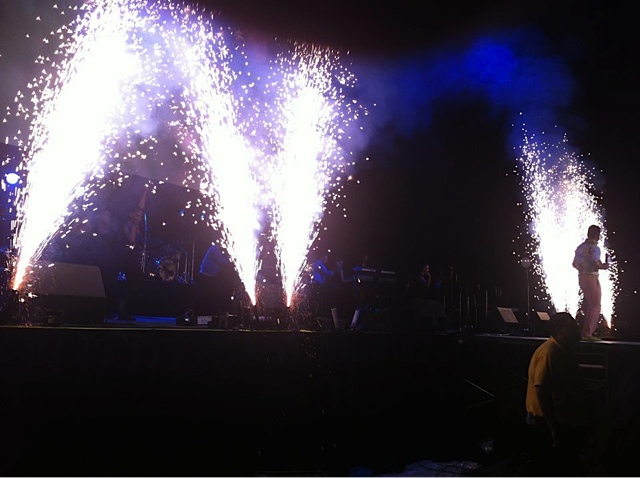 Pyrotechnics and Propane Flames at "People en Espanol Festival" f Tito The Bambino