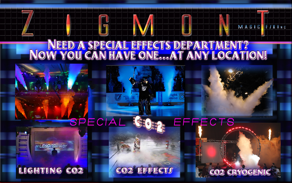 effectspecialist.com cyro jets,  cryogenic effects for  corporate and sports events
