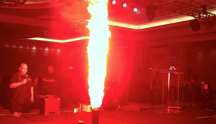 indoor pyrotechnics  flame projector demo