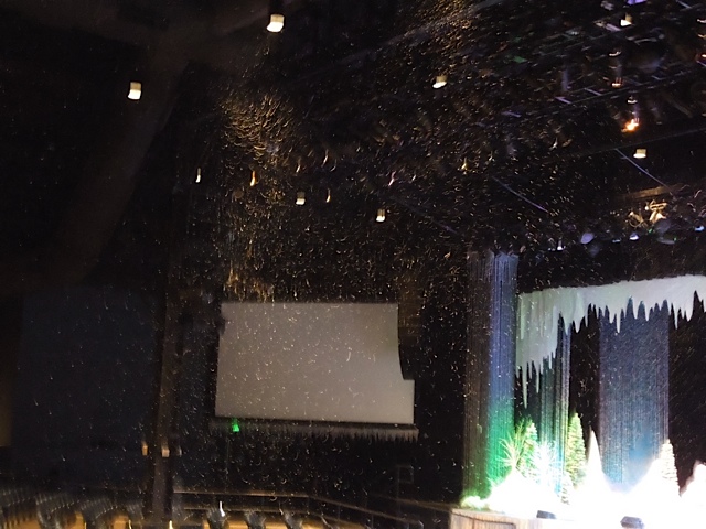 evaporative snow  machines in a disney theater