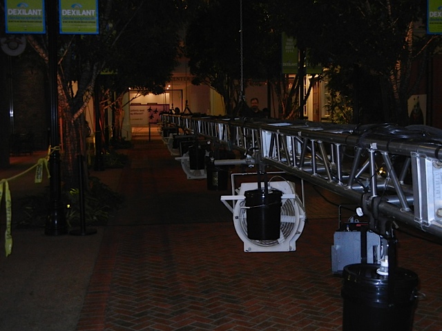 snow machines on truss at Gaylord resort