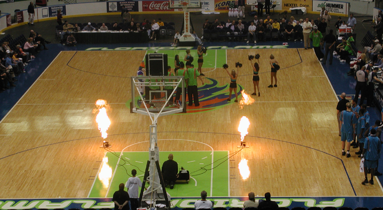 NBA team intro with firefly propane system