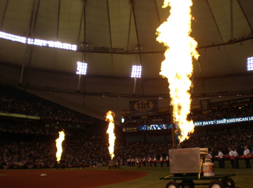 propane Flames at MLB Rays