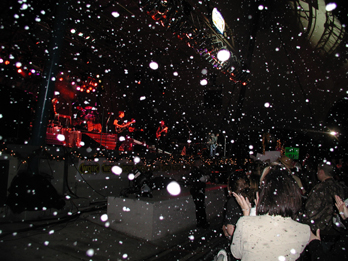 Snow at a rock concert