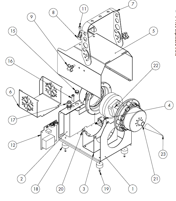 Snow machine break down of  parts