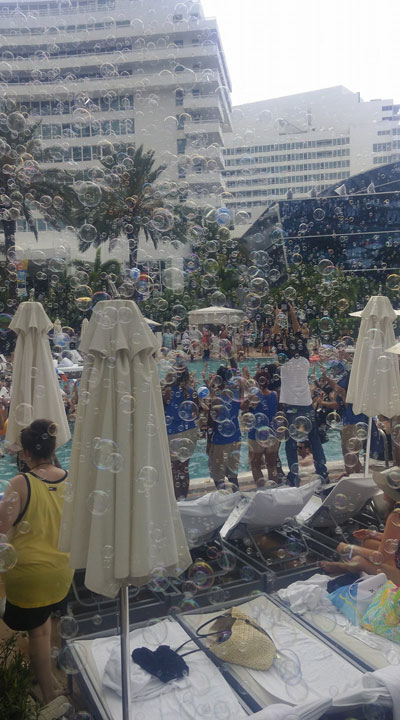 bubble by a pool at Fontainebleau Miami FL