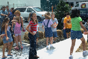 snow at a mall event