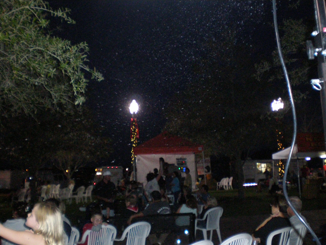 fake snow machines out doors