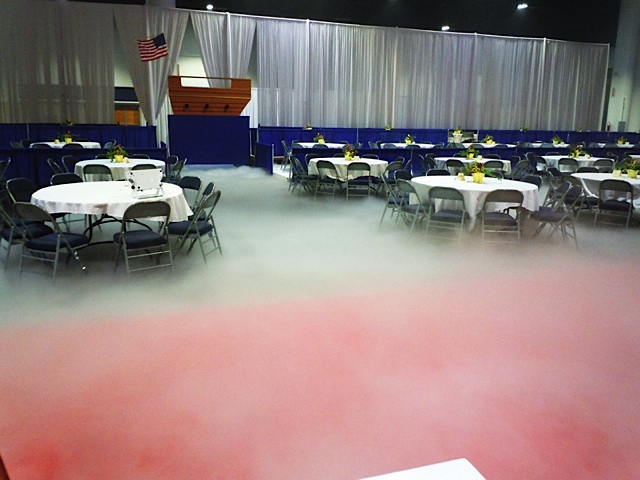  cryo c02 at an event with low ground smoke