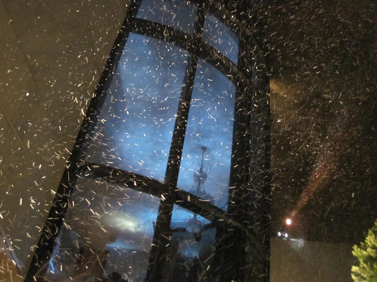 fake snow machines at a event