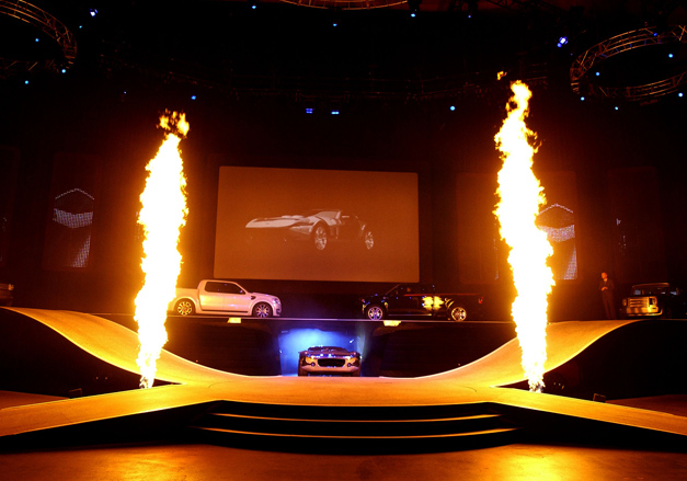 drangonfly propane FX Cannons at  the car show for ford show