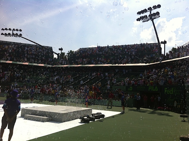 bubble machines at Sony Ericsson Open Tennis Finals 