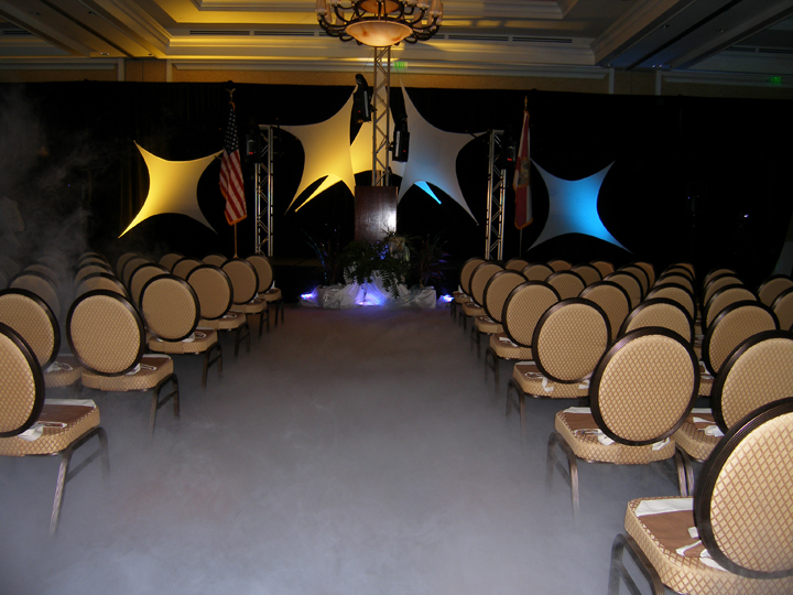 LSG ground fog in a ballroom