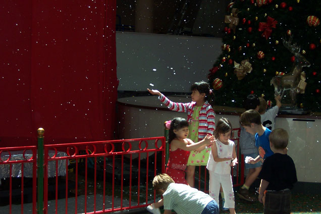 Fake snow at malls