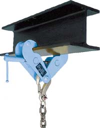 Beam clamp for snow machines