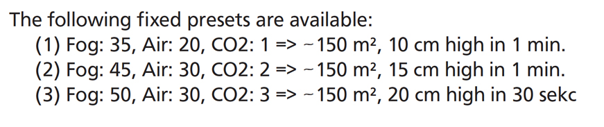 preset menu for cryogate