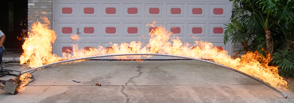 curved flame bar