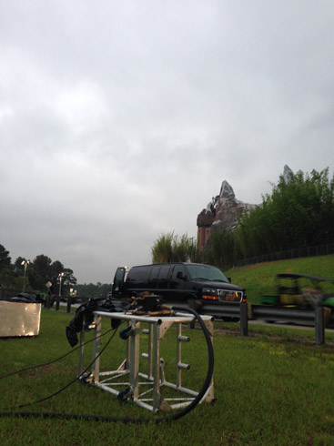 drangonfly propane flames effects for Expedition Everest Challenge 5K nighttime.  