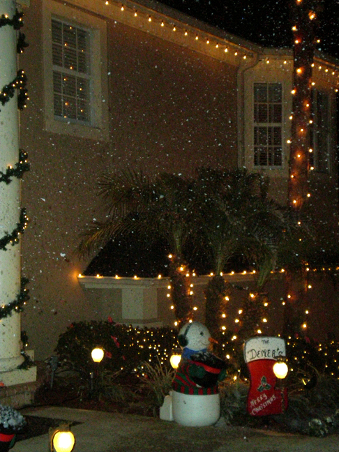fake snow snowman